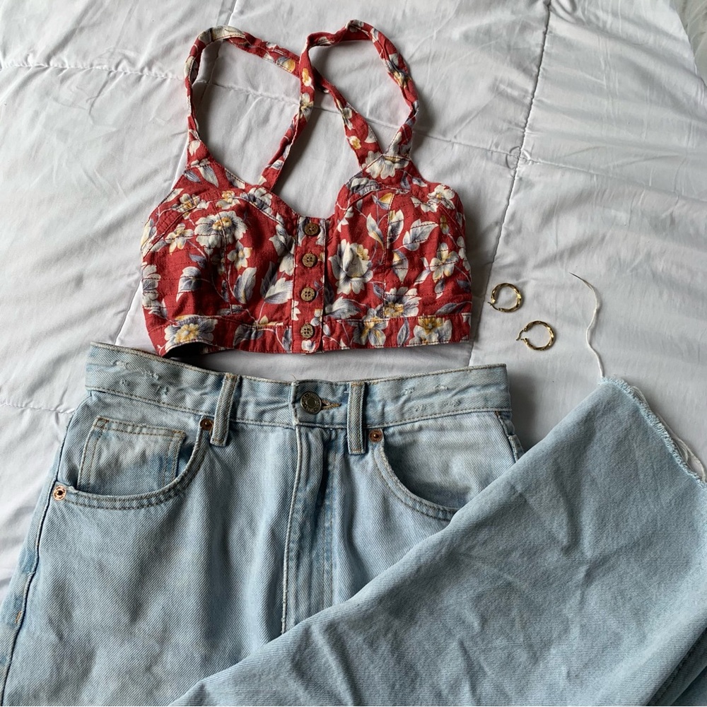 vintage hawaiian floral top